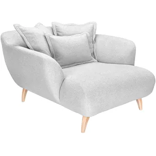 LIV'IN Loveseat PATRAS Webstoff 120 x 85 x 150 cm Weiß mit Kissen