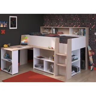 Parisot Hochbett Lucas 90 x 200 cm Eiche braun/weiß