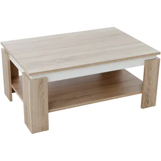 Couchtisch - Sonoma Eiche - weiß - 90 cm