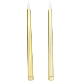 Flammenlose, Batteriebetriebene Led-spitzkerzen Für Partys, Hochzeiten Und Geburtstage Mit Goldfarbenem Sprühfinish