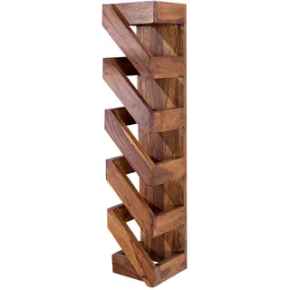 riess-ambiente Wandregal, Braun, Holz, Echtholz,Sheesham, Holz Optik, Rechteckig, 15x70x15 cm, Wohnzimmer, Regale, Weinregale