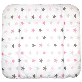 Primawela Wickelauflage Baby Wickeltischauflage Auflage für Wickeltisch - Stars Sterne rosa 50 cm