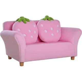 Homcom Kindersofa Erdbeere Holz rosa
