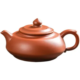 Zisha-Teekanne, 150 Ml – Glänzendes Design, Yixing-Ton, Mit Kugelfilterlöchern, Handgefertigte Teekanne, Wasser Kann Abgeschnitten Werden, Brauen Sie Kung-Fu-Tee Mit Losen Blättern, Braun, 150 Ml