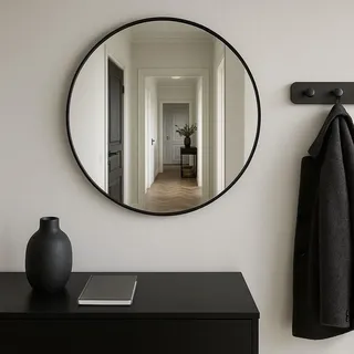 scena living Runder Spiegel NOOR 80 x 80 cm Schwarz