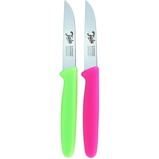 R. Herder Schälmesser Set 2 Stück, Küchenmesser Solingen Rostfrei Edelstahl, Gemüsemesser und Obstmesser, PP Griff Grün und Pink, Leichte Küchenmesser
