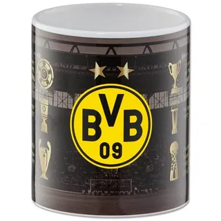 Borussia Dortmund Tasse BVB Tasse Erfolge, Keramik gelb|schwarz