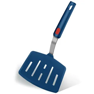 Tenta Kitchen pfannenwender silikon kunststoff wide pfannkuchenwender Schlitzspachtel silicone BPA-frei, ideales Kochgeschirr für Fisch, Eier, Pfannkuchen, Blau
