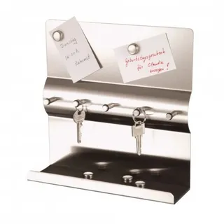 Testrut Axentia Stilvolles Schlüsselboard Set 12-teiliger aus Edelstahl in der Farbe Silber, Größe: 24x24x7 cm, 116736