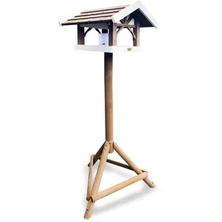 HABAU Vogelhaus Tirol mit Silo und Ständer | wetterfeste Futterstation für Wildvögel, Futterhaus 39 x 43 x 29 cm