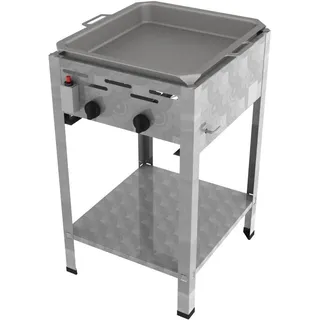 ChattenGlut Gasbräter 2-flammig 480 x 530 x 800 cm Edelstahl inkl. Pfanne