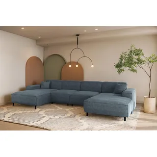 Fun Möbel Wohnlandschaft Stoff 2-Sitzer Blau