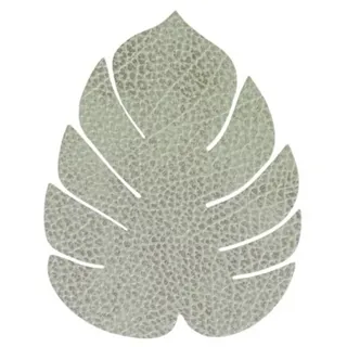 Lind DNA Glasuntersetzer Monstera Recyceltes Leder Hippo Olive Grün, Maße: 14cm x 12cm, 989962