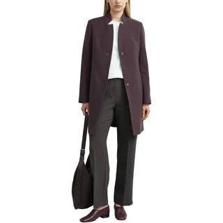Kurzmantel COMMA, Damen, Gr. 38, bordeaux, Web, Obermaterial: 66% Polyester, 32% Viskose, 2% Elasthan. Futter: 100% Polyester, unifarben, tailliert knieumspielend, Mäntel Kurzmantel, Blazer-Mantel in taillierter Passform