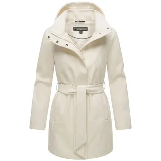 Marikoo Damen, Übergangsmantel (XS-3XL) - Eleganter Mantel mit Taillengürtel und Oversized Hood Kapuze