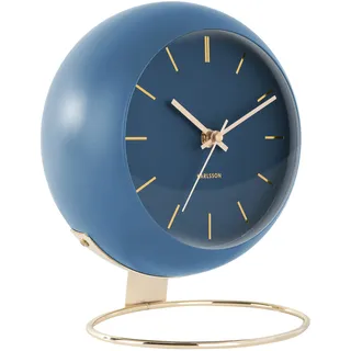 Karlsson [DL] Table Clock Globe Dark Blue, des. Armando Breeveld D. 21cm, H. 24,5cm, Depth. 14cm, Excl. AA Battery
