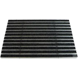 Emco Fußmatte Eingangsmatte DIPLOMAT, Rips Anthrazit, rechteckig, Höhe: 12 mm, Größe: 750x500 mm, für Innen- und überdachten Außenbereich schwarz 74 cm x 49 cm x 12 mm
