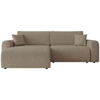 Mirjan24 Ecksofa Floryn L Cord 5-Sitzer Beige