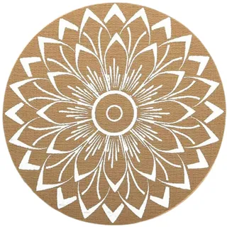 ZOYIEP 6er Set Rund, Jute Geflochtene Tischsets Abwaschbar, Hochzeit Tischset Rund Hitzebestndig Platzdeckchen Platzset, 38cm (A)