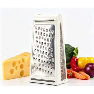 Leopacat Käsereibe mit Behälter, Reibe für die Küche, Kastenreibe Boxreibe Doppelseitig Feinen Groben Schneiden Reibe Doppelkantik Schredder Lebensmittelreibe für Käse Schokolade Gemüse Obst Knoblauch