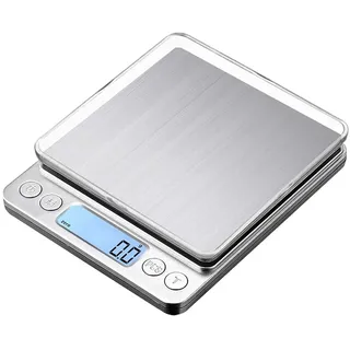 Amasawa Edelstahl Waage Küche, Mini Digitale Taschenwaage, Edelstahl Cuisine Waage, Elektronische Edelstahl Waage, für Backen Zutaten Schmuck Briefmarken und Kaffee Edelstahl Wi Egefläche, 0.1g-1000g