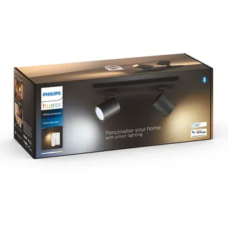 Philips Hue Runner Double Spotlight - Black - With Dimmer Switch