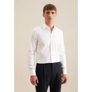 Seidensticker Businesshemd "Slim", Herren, Gr. M (39), normale Ärmellängen, weiß, 100% Baumwolle, unifarben, slim Langarm 2-Knopf-Manschette, Hemden, Slim Langarm Kentkragen Uni