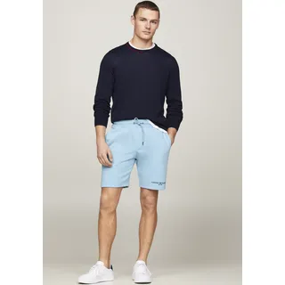 Shorts TOMMY HILFIGER "SMALL LOGO SWEATSHORTS" Gr. XL, N-Gr, blau (sleepy blue) Herren Hosen Shorts mit elastischem Bund