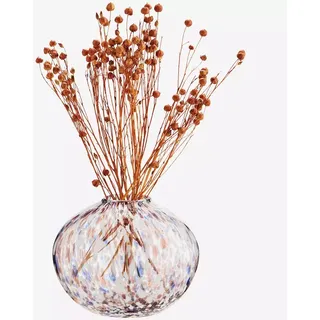 Madam Stoltz kleine Vase Blumenvase gemusterte Glasvase mit Punktemuster Tupfenmuster Splash Retro Skandi