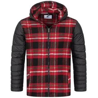 Rock Creek Steppjacke Herren Flanelljacke mit Kapuze H-265 rot 4XL