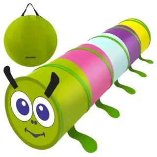 KRUZZEL Spielzelt Kinderzelt Raupe Krabbeltunnel (Spar-Set, 1-tlg., Kinderspieltunnel) Tunnel entfaltet sich von selbst bunt|grün