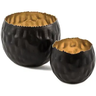 pajoma® Teelichthalter ''Black & Gold'', 2er Set, H 10