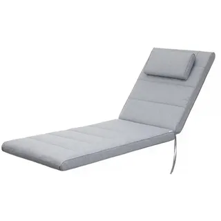 Hobbygarden Liegenauflage „Alicante“ Polsterauflage 195x60x7 cm für Gartenliege & Deckchair, wasserabweisend, doppelseitig abnehmbarer Bezug grau