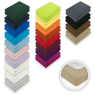 EXKLUSIV HEIMTEXTIL Spannbettlaken Jersey 140 - 160 x 200 cm Dunkelgrün 2 St.