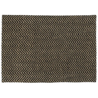 Fußmatte Jute Fußmatte mit Muster, relaxdays, Höhe: 10 mm, 40x60cm beige|schwarz 60 cm x 40 cm x 10 mm