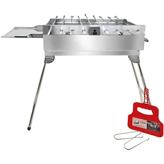 olymp handels gmbh Schaschlikgrill Mangal mit Drehspießregler Edelstahlmotor für 9 Spieße