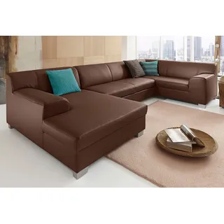 DOMO collection Wohnlandschaft DOMO COLLECTION "Amando in vielen Bezugsvarianten, auch in Leder, komfortabel, U-Form", braun (espresso), B:332cm H:74cm T:182cm, PRIMABELLE-Microfaser aus 100% Polyester;SOFTLUX-Kunstleder;Strukturstoff aus 90% Polyester und 10% 
