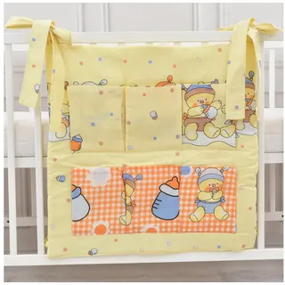 Baby-Delux Betttasche Aufbewahrungstasche Baby (1-tlg), Betttasche Babybetttasche Spielzeugtasche Organizer für Babybett weiß