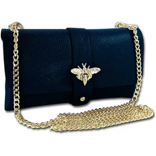 Toscanto Clutch Toscanto Damen Schultertasche Clutch (Clutch, Clutch), Damen Tasche Echtes Leder dunkelblau, Made-In Italy blau