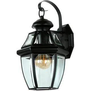 Licht-Erlebnisse Außenleuchte Glas Metall H: 36 cm E27 IP23 schwarz
