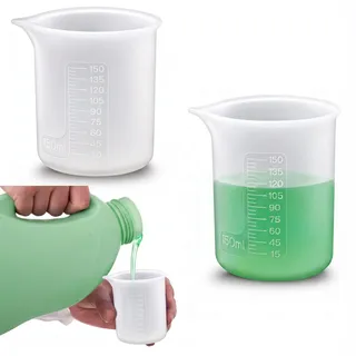 VGECEE 2 Stück Waschmittel Dosierhilfe 150ML Silikon Waschpulver Dosierer Waschmittel Messbecher für Waschmaschine Dosierwaschkugel Silikon Dosierkugel Flüssigwaschmittel Waschkugel Pulver für Küche