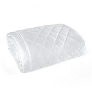Eurofirany Tagesdecke RIA, Elegante Tagesdecke Velvet Sesseldecke Sofadecke Überwurf Samt weiß 220 cm x 240 cm