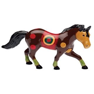 Magu Cera Deko Pferd 24cm handbemalt Serie “Samba“ Reitpferd Dekofigur für drinnen und draußen