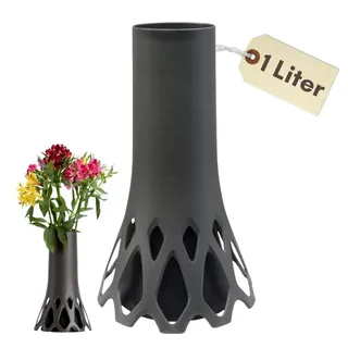 GarPet Grabvase mit Sockel Gewicht anthrazit 1 L