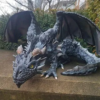 Drachen Statue Gartenfiguren Für Außen Harz Dinosaurier Statue Harz Garten Drachen Skulptur Outdoor Wasserdichte Drachen Figuren Gartendeko Hof Drachen Skulptur Dekofigur Für Hof Rasen Terrasse
