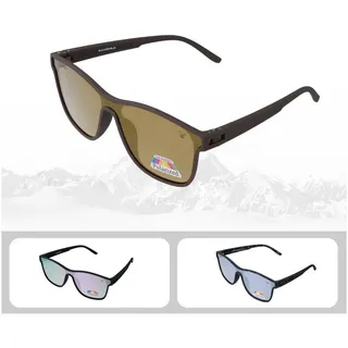 Gamswild Sonnenbrille UV400 GAMSSTYLE Modebrille Cat-Eye TR90 / polarisierte Gläser Unisex Modell WM3032 in braun, grau und silber-grau braun