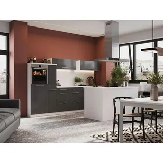 Respekta Küchenblock Inselküche, Grau, Weiß, Holzwerkstoff, 9 Schublade(n),1 Schublade(n) Schubladen, seitenverkehrt montierbar, nur wie online abgebildet bestellbar, 310x200x270 cm, links aufbaubar, rechts aufbaubar, Küchen, Küchenzeilen & Küchenblöcke, Küchenzeilen mit Geräten