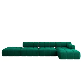 altdecor Ecksofa Samt 6-Sitzer Dunkelgrün