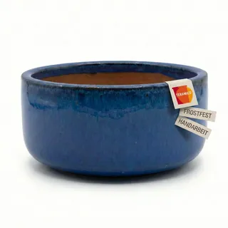 Teramico Keramik Pflanzschale frostfest (Royal Blau, Ø 31 x 15 cm)