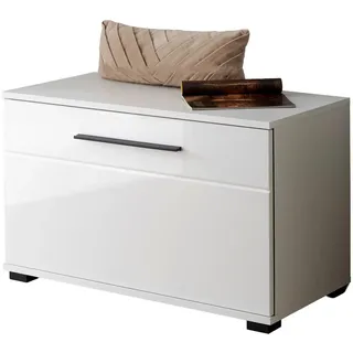 furn.design Schuhbank 80 x 50 x 40 cm 2 Fächer / weiß hochglänzend